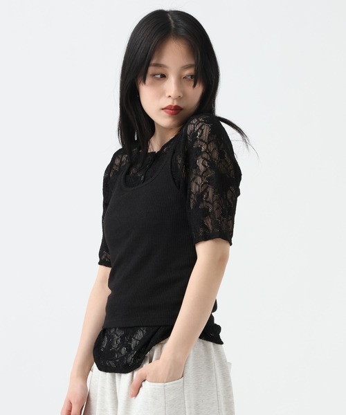 JEANASIS(ジーナシス)の「ヘンリーレースSS TEE/782882(Tシャツ/カットソー・レディース・ブラック/ホワイト・FREE)」の18枚目の写真