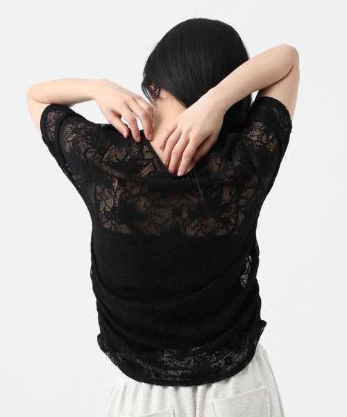 JEANASIS(ジーナシス)の「ヘンリーレースSS TEE/782882(Tシャツ/カットソー・レディース・ブラック/ホワイト・FREE)」の21枚目の写真