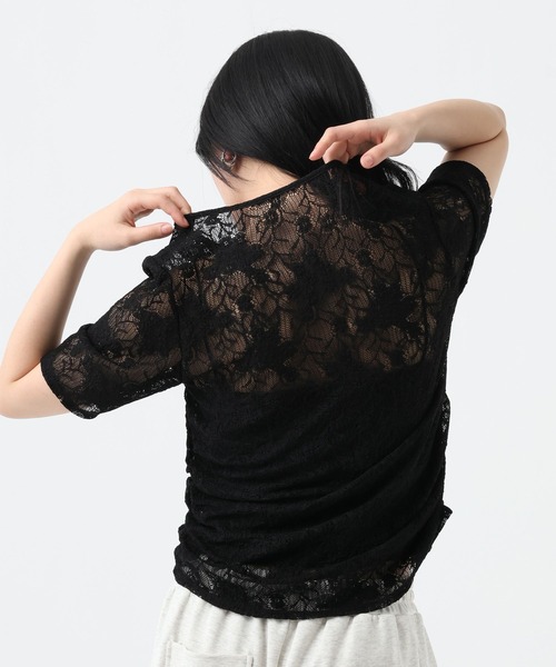 JEANASIS(ジーナシス)の「ヘンリーレースSS TEE/782882(Tシャツ/カットソー・レディース・ブラック/ホワイト・FREE)」の22枚目の写真