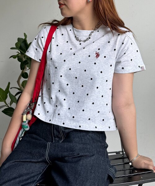 U.S. POLO ASSN.(ユーエスポロアッスン)の「【U.S. POLO ASSN.】アソートクロップドT(Tシャツ/カットソー・レディース・ネイビー/ホワイト/ブラウン/グリーン・FREE)」の2枚目の写真