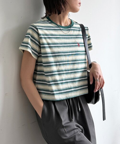 U.S. POLO ASSN.(ユーエスポロアッスン)の「【U.S. POLO ASSN.】アソートクロップドT(Tシャツ/カットソー・レディース・ネイビー/ホワイト/ブラウン/グリーン・FREE)」の3枚目の写真