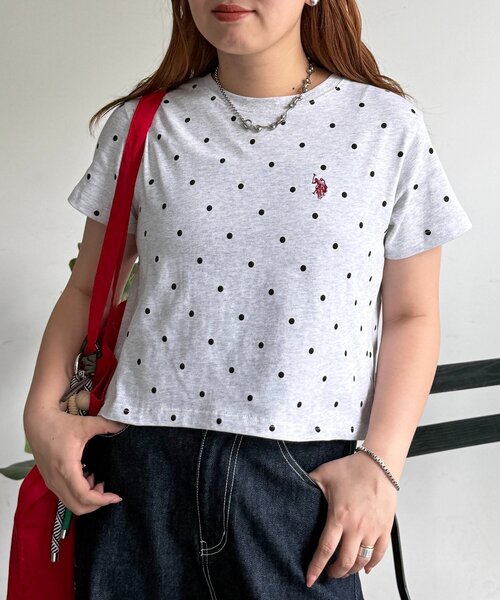 U.S. POLO ASSN.(ユーエスポロアッスン)の「【U.S. POLO ASSN.】アソートクロップドT(Tシャツ/カットソー・レディース・ネイビー/ホワイト/ブラウン/グリーン・FREE)」の11枚目の写真