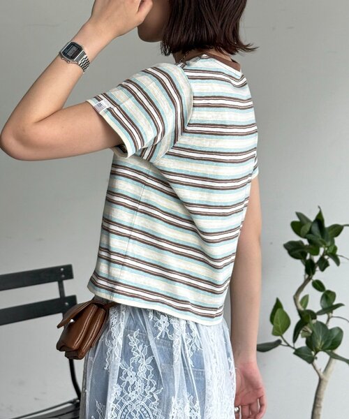 U.S. POLO ASSN.(ユーエスポロアッスン)の「【U.S. POLO ASSN.】アソートクロップドT(Tシャツ/カットソー・レディース・ネイビー/ホワイト/ブラウン/グリーン・FREE)」の5枚目の写真
