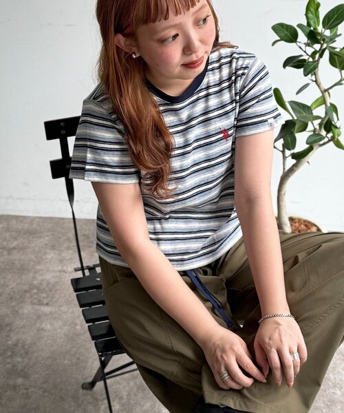 U.S. POLO ASSN.(ユーエスポロアッスン)の「【U.S. POLO ASSN.】アソートクロップドT(Tシャツ/カットソー・レディース・ネイビー/ホワイト/ブラウン/グリーン・FREE)」の18枚目の写真