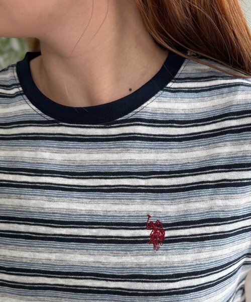 U.S. POLO ASSN.(ユーエスポロアッスン)の「【U.S. POLO ASSN.】アソートクロップドT(Tシャツ/カットソー・レディース・ネイビー/ホワイト/ブラウン/グリーン・FREE)」の12枚目の写真