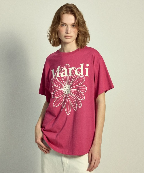Mardi Mercredi（マルディメクルディ）の「TSHIRT FLOWERMARDI / Tシャツ フラワーマルディ（Tシャツ/カットソー・レディース・ベージュ系/ベージュ系その他3/クリーム/パープル/ラベンダー/ピンク/ベージュ系その他4/ベージュ系その他2/ブルー/マジェンタ・FREE）」の9枚目の写真