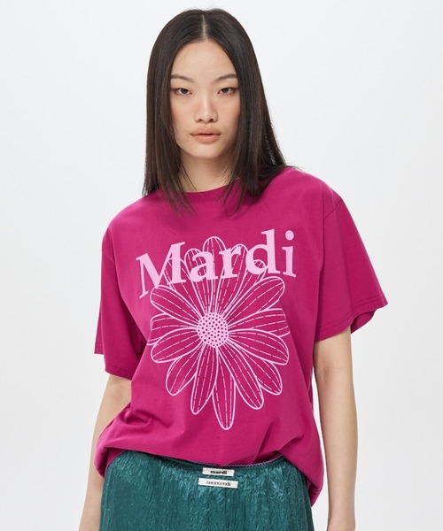 Mardi Mercredi（マルディメクルディ）の「TSHIRT FLOWERMARDI / Tシャツ フラワーマルディ（Tシャツ/カットソー・レディース・ベージュ系/ベージュ系その他3/クリーム/パープル/ラベンダー/ピンク/ベージュ系その他4/ベージュ系その他2/ブルー/マジェンタ・FREE）」の10枚目の写真