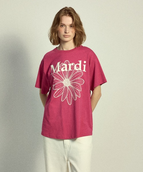 Mardi Mercredi（マルディメクルディ）の「TSHIRT FLOWERMARDI / Tシャツ フラワーマルディ（Tシャツ/カットソー・レディース・ベージュ系/ベージュ系その他3/クリーム/パープル/ラベンダー/ピンク/ベージュ系その他4/ベージュ系その他2/ブルー/マジェンタ・FREE）」の22枚目の写真
