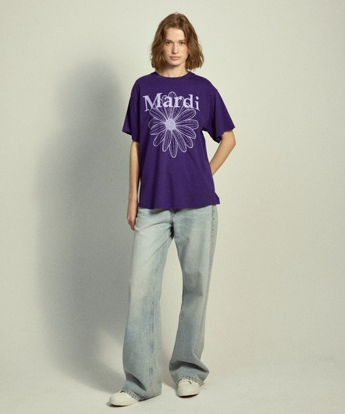Mardi Mercredi（マルディメクルディ）の「TSHIRT FLOWERMARDI / Tシャツ フラワーマルディ（Tシャツ/カットソー・レディース・ベージュ系/ベージュ系その他3/クリーム/パープル/ラベンダー/ピンク/ベージュ系その他4/ベージュ系その他2/ブルー/マジェンタ・FREE）」の16枚目の写真