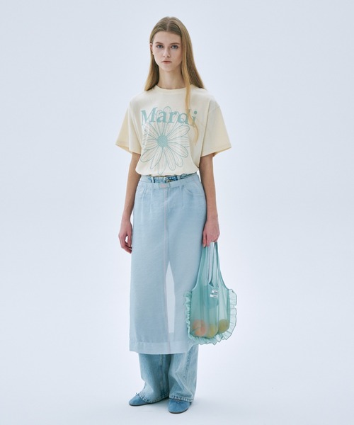 Mardi Mercredi（マルディメクルディ）の「TSHIRT FLOWERMARDI / Tシャツ フラワーマルディ（Tシャツ/カットソー・レディース・ベージュ系/ベージュ系その他3/クリーム/パープル/ラベンダー/ピンク/ベージュ系その他4/ベージュ系その他2/ブルー/マジェンタ・FREE）」の14枚目の写真