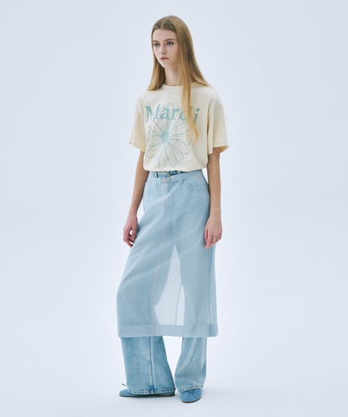 Mardi Mercredi（マルディメクルディ）の「TSHIRT FLOWERMARDI / Tシャツ フラワーマルディ（Tシャツ/カットソー・レディース・ベージュ系/ベージュ系その他3/クリーム/パープル/ラベンダー/ピンク/ベージュ系その他4/ベージュ系その他2/ブルー/マジェンタ・FREE）」の13枚目の写真