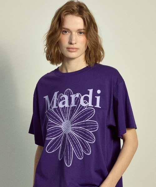 Mardi Mercredi（マルディメクルディ）の「TSHIRT FLOWERMARDI / Tシャツ フラワーマルディ（Tシャツ/カットソー・レディース・ベージュ系/ベージュ系その他3/クリーム/パープル/ラベンダー/ピンク/ベージュ系その他4/ベージュ系その他2/ブルー/マジェンタ・FREE）」の15枚目の写真