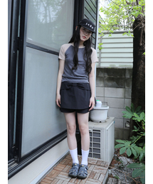 GIANT RIBBON SKIRT PANTS(BLACK)
