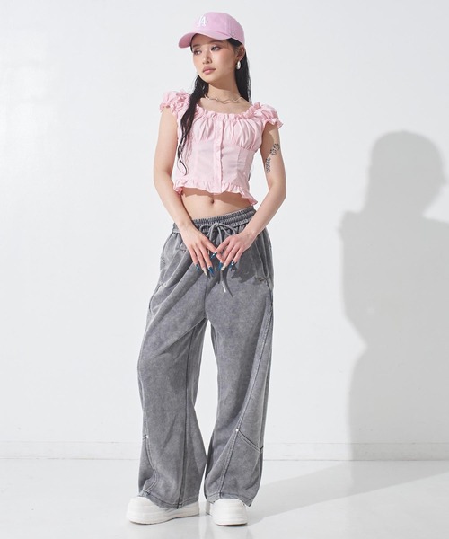 ANAP(アナップ)の「ノースリーブ シャーリングブラウス(シャツ/ブラウス・レディース・ブラック/ホワイト/ピンク/イエロー・F)」の9枚目の写真
