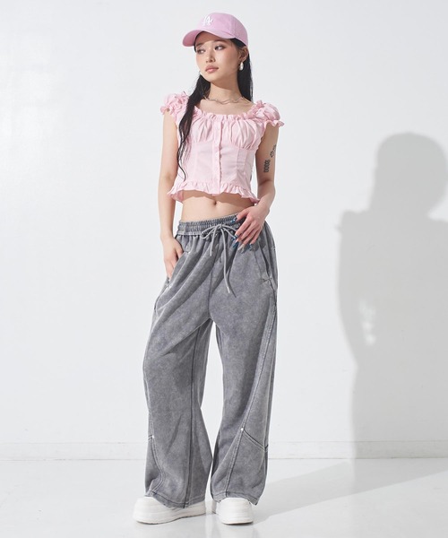 ANAP(アナップ)の「ノースリーブ シャーリングブラウス(シャツ/ブラウス・レディース・ブラック/ホワイト/ピンク/イエロー・F)」の10枚目の写真