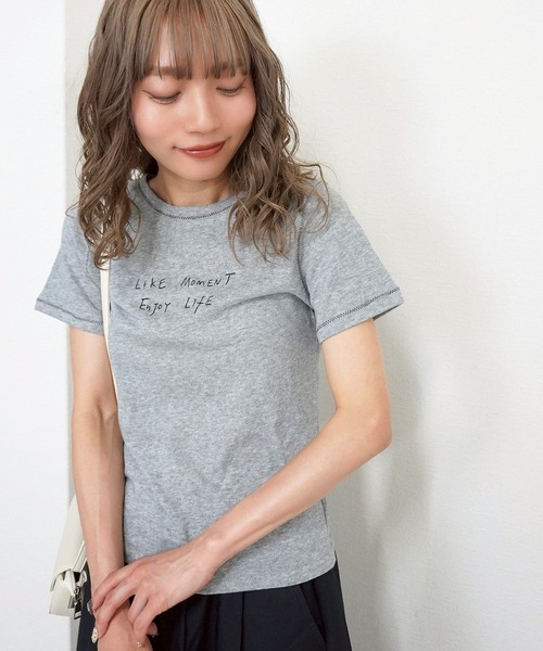 gossara(ゴサラ)の「【さりげない存在感】シアー手書きロゴT(Tシャツ/カットソー・レディース・ホワイト/グレー・FREE)」の10枚目の写真