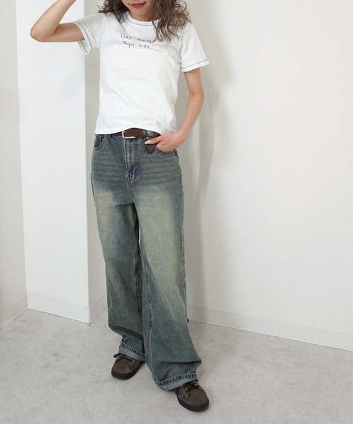 gossara(ゴサラ)の「【さりげない存在感】シアー手書きロゴT(Tシャツ/カットソー・レディース・ホワイト/グレー・FREE)」の19枚目の写真