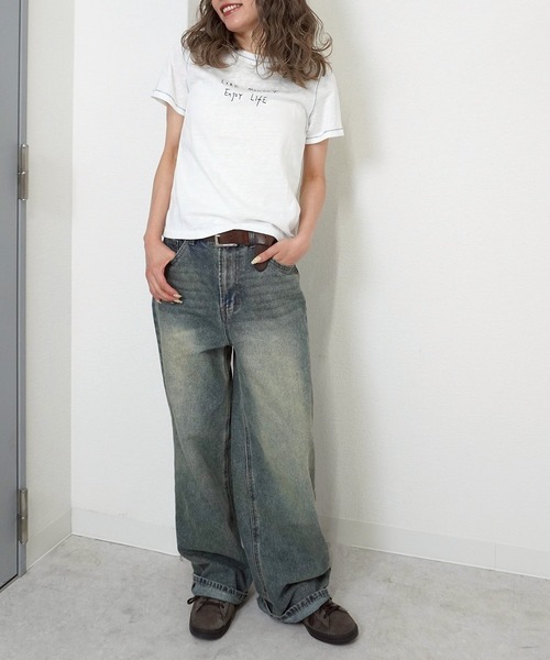 gossara(ゴサラ)の「【さりげない存在感】シアー手書きロゴT(Tシャツ/カットソー・レディース・ホワイト/グレー・FREE)」の20枚目の写真