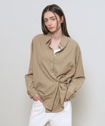 【GENERAL IDEA】ルーズフィットボタンラップストライプシャツ / LOOSE FIT BUTTON WRAP STRIPED SHIRT