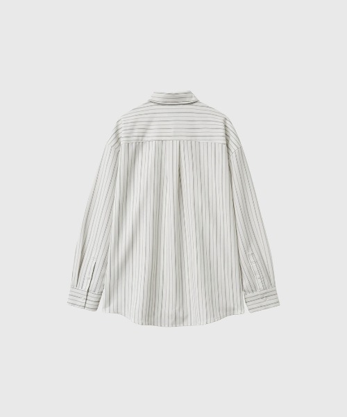 GENERAL IDEA(ジェネラルアイデア)の「【GENERAL IDEA】ルーズフィットボタンラップストライプシャツ / LOOSE FIT BUTTON WRAP STRIPED SHIRT(シャツ/ブラウス・レディース・ベージュ/ホワイト・L/M/S)」の7枚目の写真