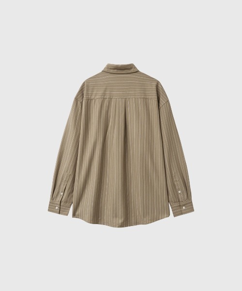 GENERAL IDEA(ジェネラルアイデア)の「【GENERAL IDEA】ルーズフィットボタンラップストライプシャツ / LOOSE FIT BUTTON WRAP STRIPED SHIRT(シャツ/ブラウス・レディース・ベージュ/ホワイト・L/M/S)」の5枚目の写真