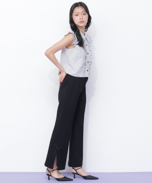 JILL by JILL STUART(ジルバイジルスチュアート)の「<RIBBONシリーズ>フレアパンツ(その他パンツ・レディース・グレー/ブラック・FREE)」の2枚目の写真
