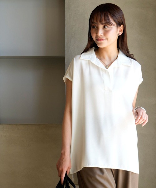 Ehre style(エーレスタイル)の「きちんと×涼しげ 夏の通勤着 ブラウス(シャツ/ブラウス・レディース・カーキ/グレー/ホワイト・FREE)」の1枚目の写真