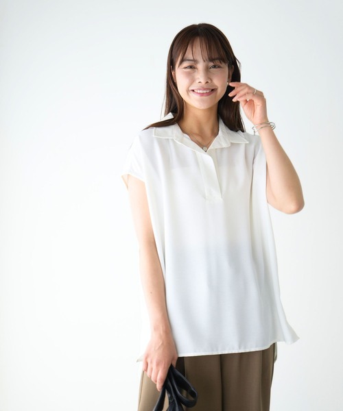Ehre style(エーレスタイル)の「きちんと×涼しげ 夏の通勤着 ブラウス(シャツ/ブラウス・レディース・カーキ/グレー/ホワイト・FREE)」の5枚目の写真