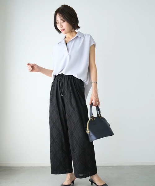 Ehre style(エーレスタイル)の「きちんと×涼しげ 夏の通勤着 ブラウス(シャツ/ブラウス・レディース・カーキ/グレー/ホワイト・FREE)」の6枚目の写真
