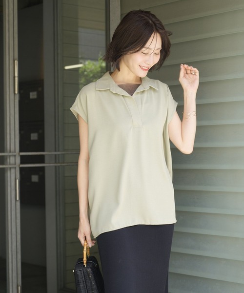 Ehre style(エーレスタイル)の「きちんと×涼しげ 夏の通勤着 ブラウス(シャツ/ブラウス・レディース・カーキ/グレー/ホワイト・FREE)」の7枚目の写真