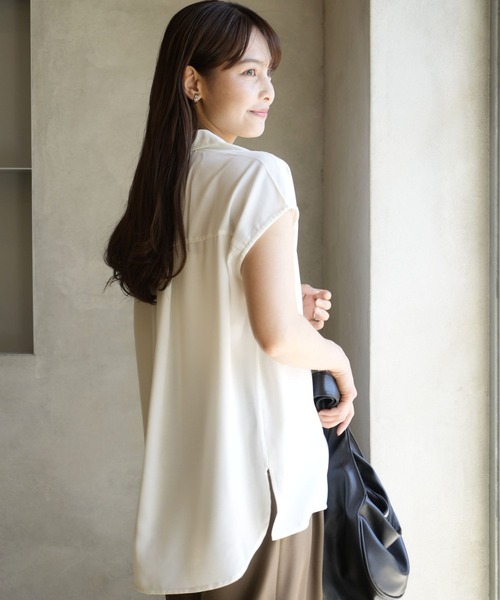 Ehre style(エーレスタイル)の「きちんと×涼しげ 夏の通勤着 ブラウス(シャツ/ブラウス・レディース・カーキ/グレー/ホワイト・FREE)」の9枚目の写真