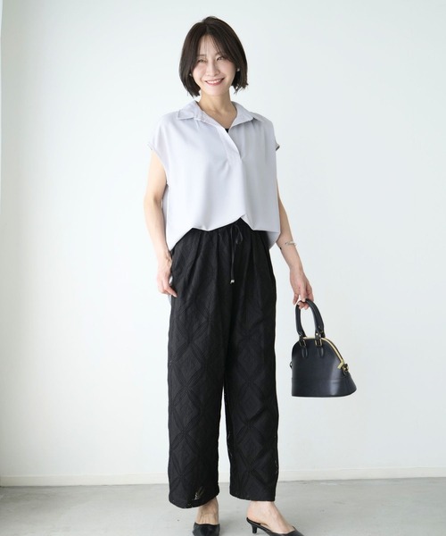 Ehre style(エーレスタイル)の「きちんと×涼しげ 夏の通勤着 ブラウス(シャツ/ブラウス・レディース・カーキ/グレー/ホワイト・FREE)」の13枚目の写真