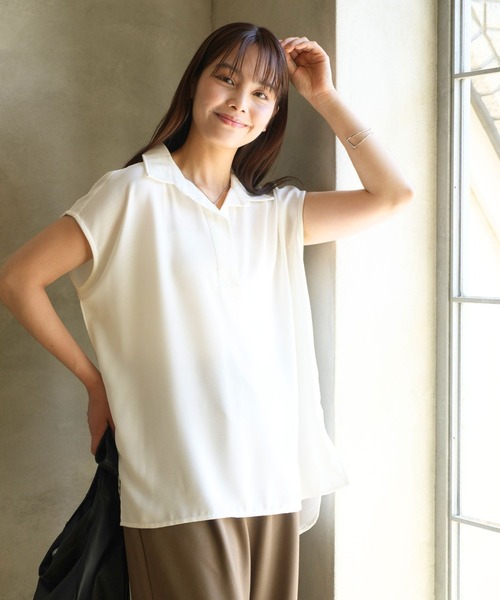 Ehre style(エーレスタイル)の「きちんと×涼しげ 夏の通勤着 ブラウス(シャツ/ブラウス・レディース・カーキ/グレー/ホワイト・FREE)」の21枚目の写真