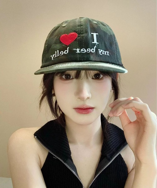 LA VORAGINE（ラ ヴォラジネ）の「Love logo embroidery cap（キャップ・レディース・BROWN/KHAKI・FREE）」の19枚目の写真