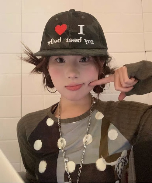 LA VORAGINE（ラ ヴォラジネ）の「Love logo embroidery cap（キャップ・レディース・BROWN/KHAKI・FREE）」の10枚目の写真