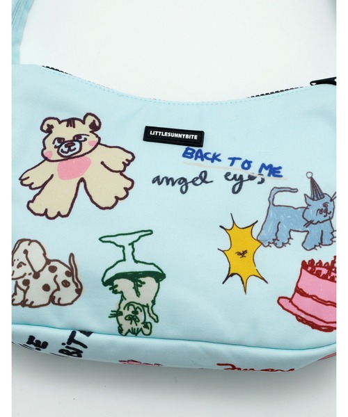 Little sunny bite(リトルサニーバイト)の「little sunny bite x Paula Grenouille doodle bag(ショルダーバッグ・レディース・ピンク/ブルー/イエロー・FREE)」の6枚目の写真