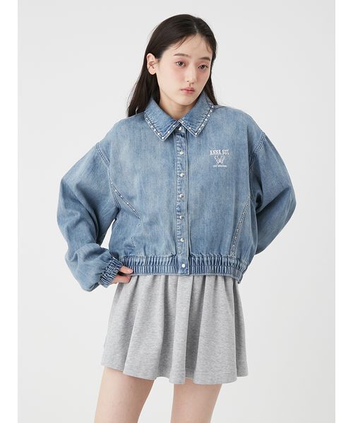 LILY BROWN（リリーブラウン）の「【LILY BROWN×ANNA SUI】スタッズデニムシャツブルゾン（ブルゾン・レディース・ピンク/その他/ライトブルー・F）」の8枚目の写真