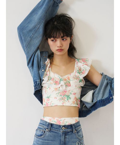 LILY BROWN（リリーブラウン）の「【LILY BROWN×ANNA SUI】スタッズデニムシャツブルゾン（ブルゾン・レディース・ピンク/その他/ライトブルー・F）」の10枚目の写真