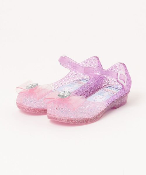 ASBee(アスビー)の「Double Star ダブルスター キッズ ライトアップクリアバレエシューズ【光る靴/ガラスの靴】リボン付きサンダル(サンダル・キッズ・ピンク/サックスブルー・15.0cm/16.0cm/17.0cm/18.0cm/19.0cm)」の2枚目の写真