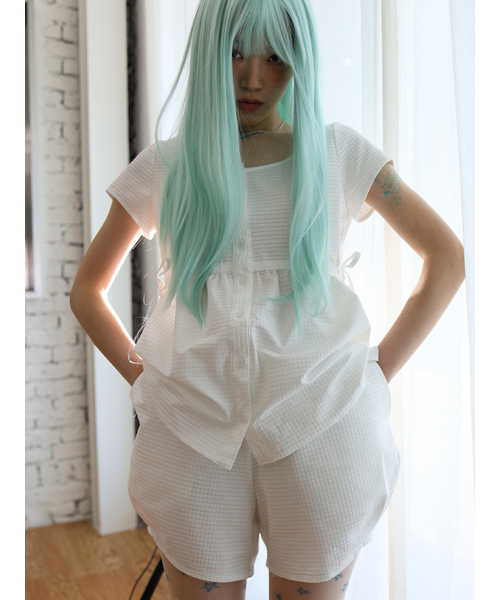 MUWM(ムウム)の「プリッツショーツ Puritsu Shorts (2カラー)(その他パンツ・レディース・ホワイト/ブラック・OS)」の10枚目の写真