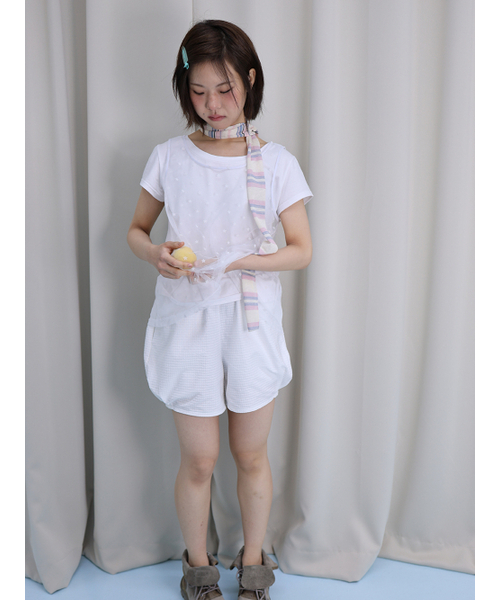 MUWM(ムウム)の「プリッツショーツ Puritsu Shorts (2カラー)(その他パンツ・レディース・ホワイト/ブラック・OS)」の16枚目の写真