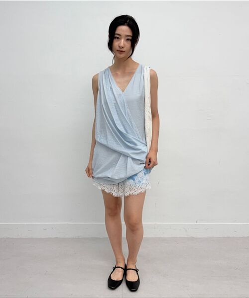 MILLO WOMEN（ミロウーマン）の「サテンレーストリムショーツ[スカイブルー]（その他パンツ・レディース・その他・SMALL/MEDIUM）」の6枚目の写真
