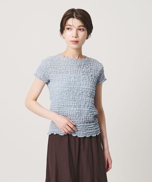 BEAUTY&YOUTH UNITED ARROWS(ビューティーアンドユースユナイテッドアローズ)の「【WEB限定】シュリンクレース プルオーバー(Tシャツ/カットソー・レディース・オフホワイト/ブラック/ライトブルー・FREE)」の16枚目の写真
