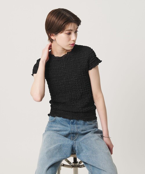 BEAUTY&YOUTH UNITED ARROWS(ビューティーアンドユースユナイテッドアローズ)の「【WEB限定】シュリンクレース プルオーバー(Tシャツ/カットソー・レディース・オフホワイト/ブラック/ライトブルー・FREE)」の19枚目の写真