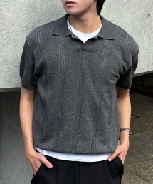 【Chikashitsu +】punching summer knit polo (4color) / 【チカシツプラス】パンチングサマーニット半袖ポロシャツ＜着用動画あり＞