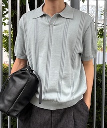 Chikashitsu + | 【Chikashitsu +】punching summer knit polo (4color) / 【チカシツプラス】パンチングサマーニット半袖ポロシャツ<着用動画あり>(ポロシャツ)