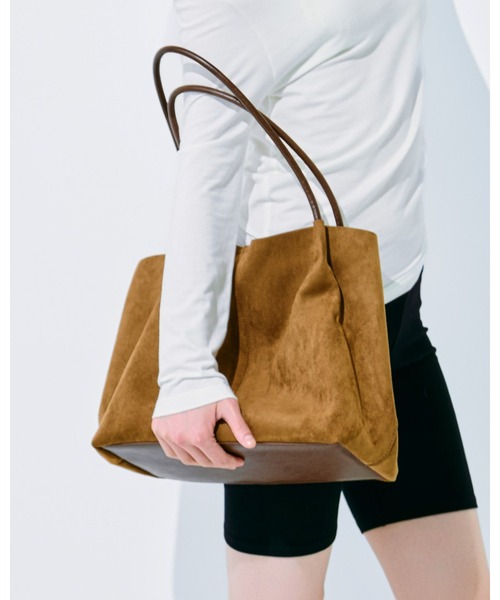 kiehtova(キエトヴァ)の「【kiehtova】FAUX SUEDE TOTE BAG/フォックススウェードトートバッグ 軽量 収納力(トートバッグ・レディース・カーキ/ブラウン・FREE)」の10枚目の写真
