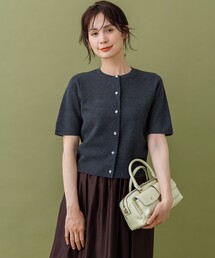 パターンニット 半袖カーディガン