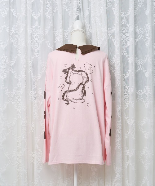 nyanMe(ニャンミー)の「めるてぃにゃんてぃー(Tシャツ/カットソー・レディース・ブラック/ピンク・FREE)」の9枚目の写真
