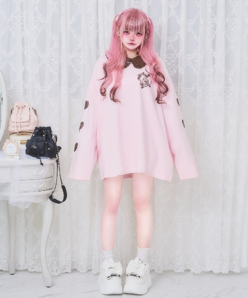 nyanMe(ニャンミー)の「めるてぃにゃんてぃー(Tシャツ/カットソー・レディース・ブラック/ピンク・FREE)」の3枚目の写真
